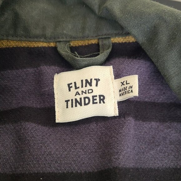 Flint And Tinder Mens XL Flannel Lined Waxed Trucker Jacket Green Workwear - Picture 9 of 9